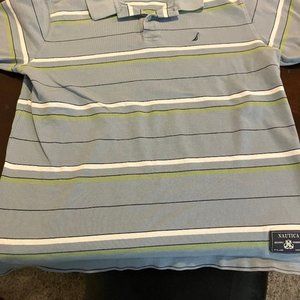 Men's Nautica pull over polo style XL shirt blue